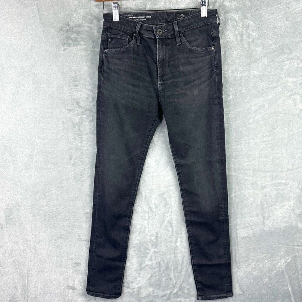 AG Adriano Goldschmied The Farrah Skinny Ankle High Rise Jeans Womens Black 25R